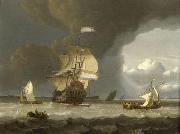 unknow artist Ships at the mouth of the Schelde oil painting on canvas